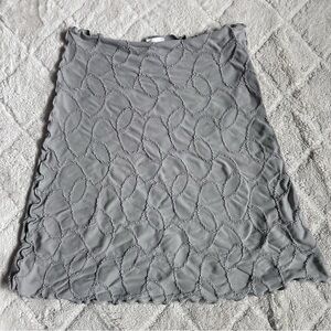 Haystacks | Embroidered Gray Textured Skirt | Size Medium